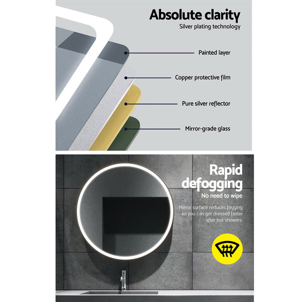 Embellir LED Wall Mirror Bathroom Mirrors With Light 90CM Decor Round Decorative Embellir