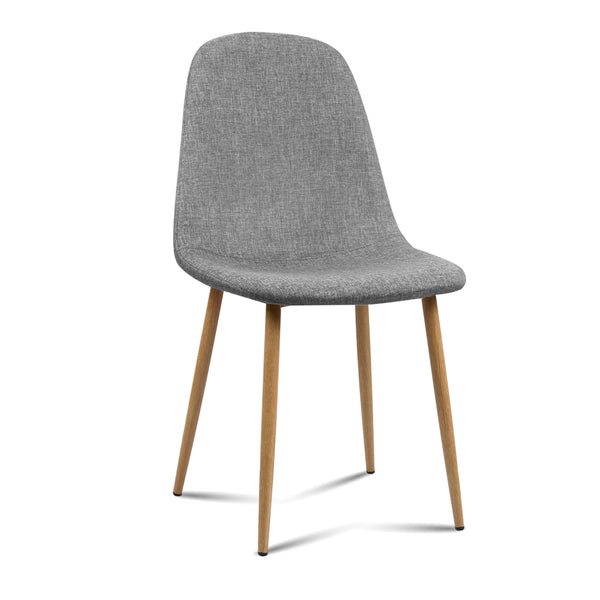 Artiss 4x Adamas Fabric Dining Chairs - Light Grey freeshipping - Awezingly