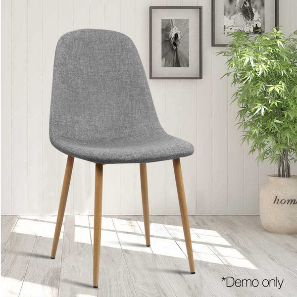 Artiss 4x Adamas Fabric Dining Chairs - Light Grey freeshipping - Awezingly