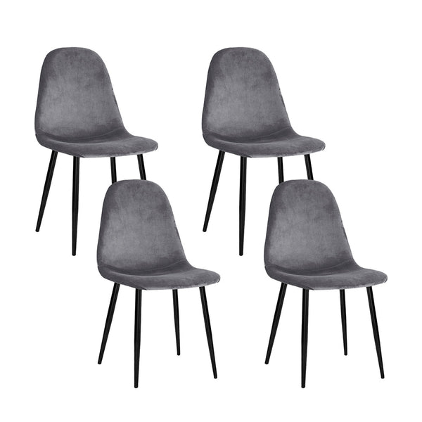 4 X Artiss Dining Chairs Dark Grey Artiss