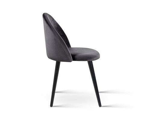 Artiss Velvet Modern Dining Chair - Dark Grey freeshipping - Awezingly