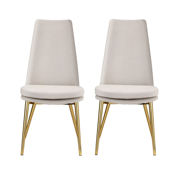 Artiss Dining Chairs High-back Beige Set of 2 Sunnie Artiss