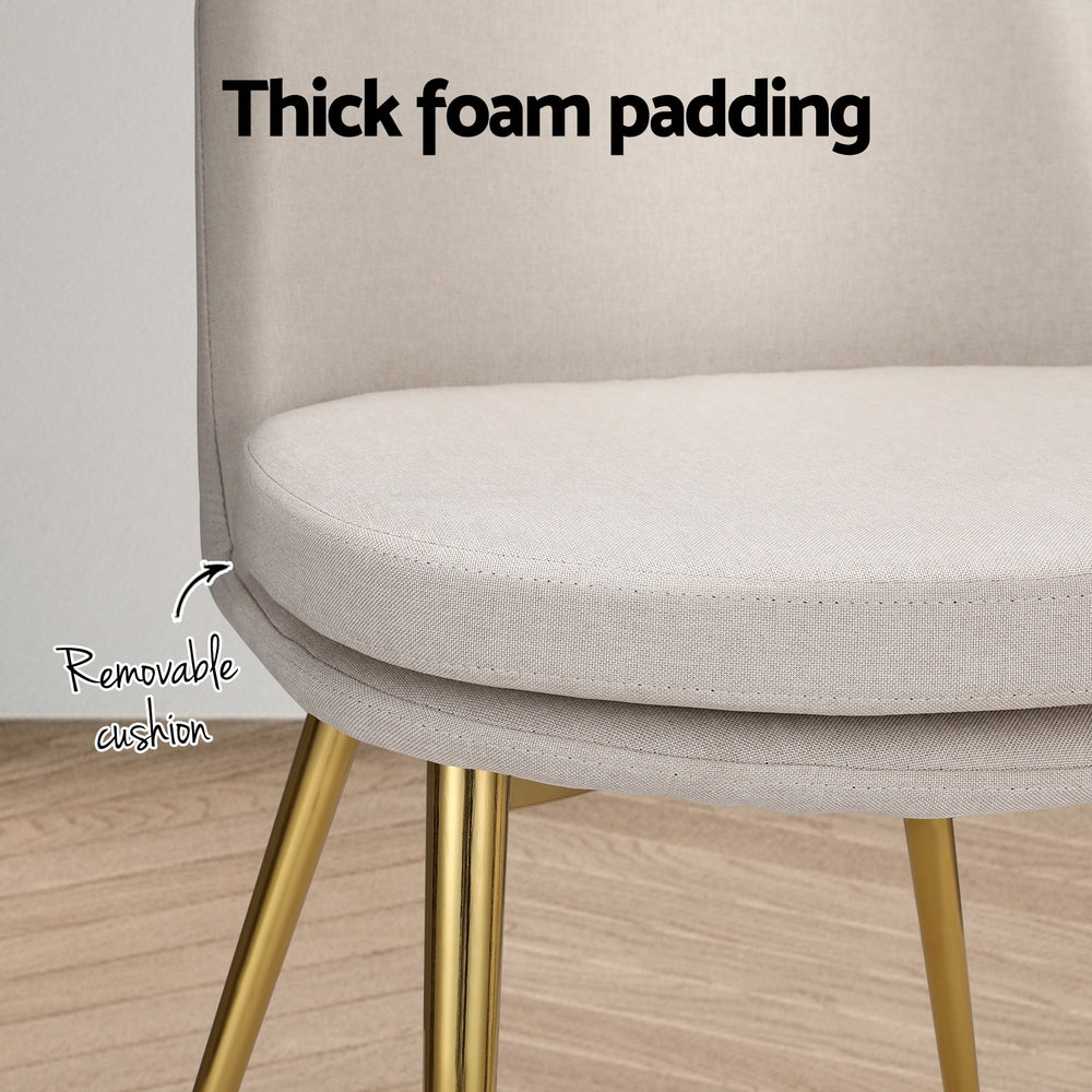 Artiss Dining Chairs High-back Beige Set of 2 Sunnie Artiss