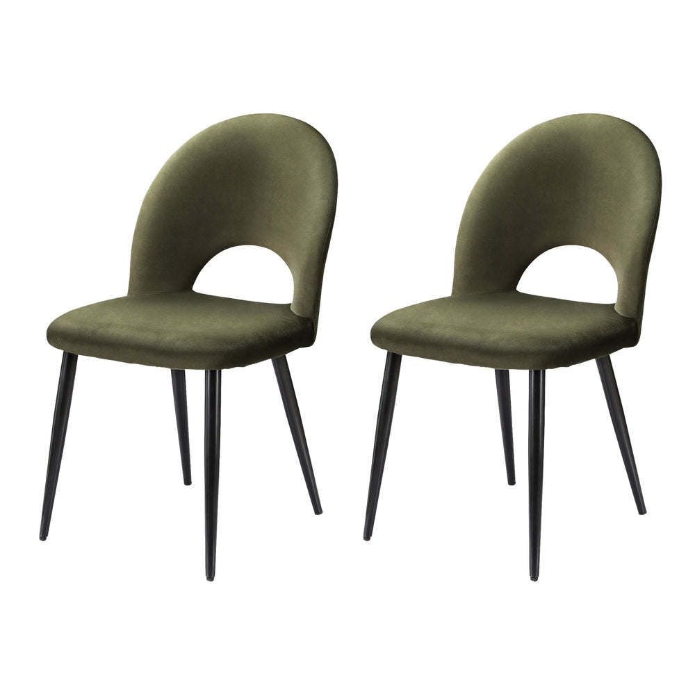 Artiss Dining Chairs Green Velvet Set Of 2 Loren Artiss