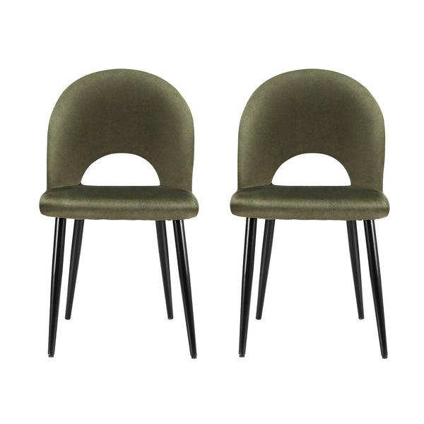 Artiss Dining Chairs Green Velvet Set Of 2 Loren Artiss