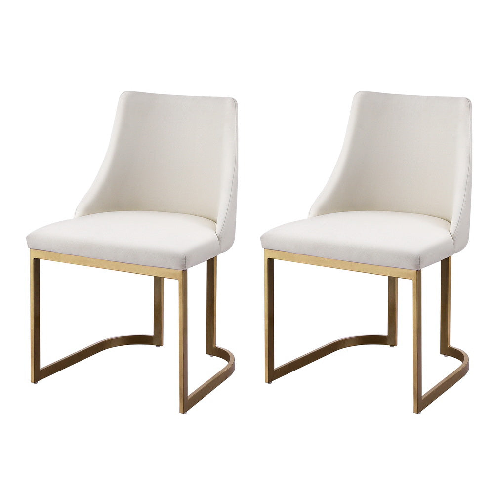 Artiss Dining Chairs Linen Fabric Beige Set Of 2 Balen Artiss