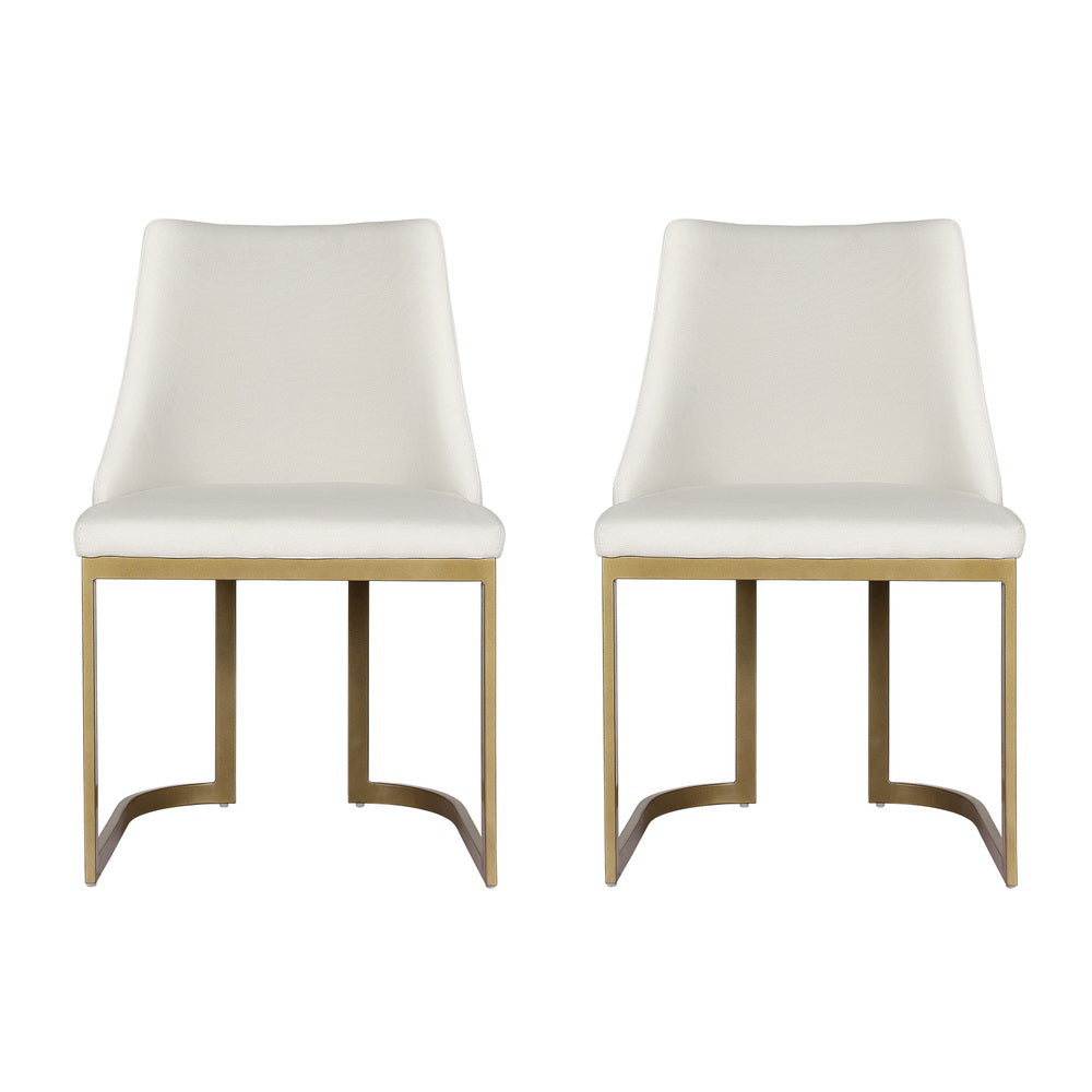 Artiss Dining Chairs Linen Fabric Beige Set Of 2 Balen Artiss