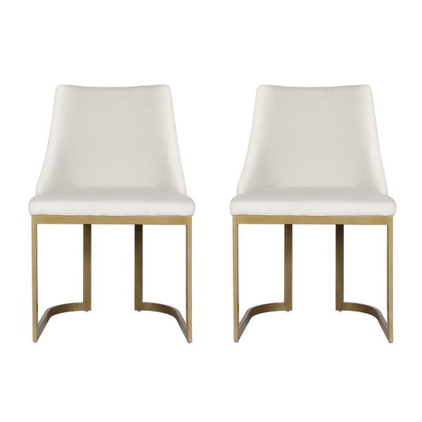 Artiss Dining Chairs Linen Fabric Beige Set Of 2 Balen Artiss