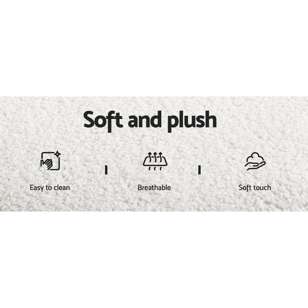 Artiss Dining Chairs Accent Chairs Armchair Kitchen Sherpa Boucle Chair White Artiss