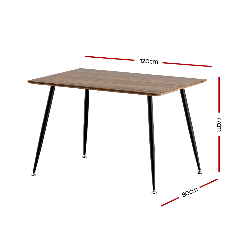 Artiss Dining Table 4 Seater Kitchen Cafe Wooden Table Rectangular 120CM Artiss
