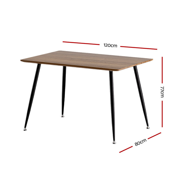 Artiss Dining Table 4 Seater Kitchen Cafe Wooden Table Rectangular 120CM Artiss