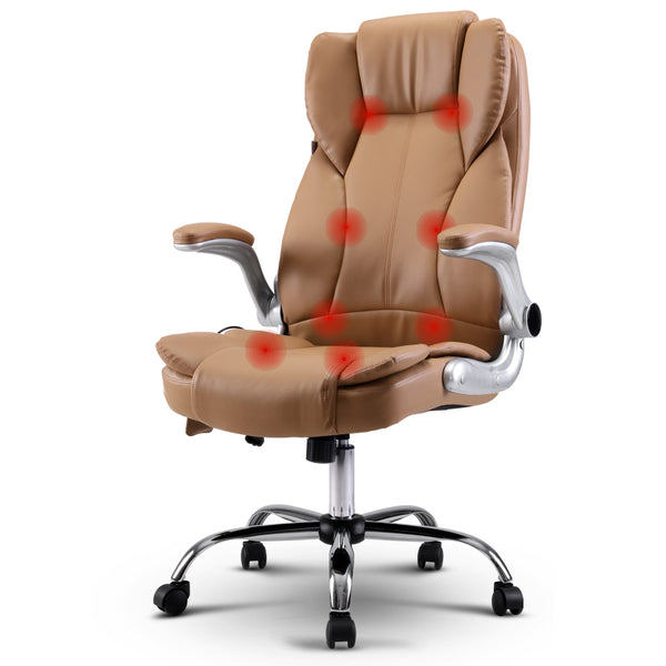 Artiss Massage Office Chair Gaming Chair Computer Desk Chair 8 Point Vibration Espresso freeshipping - Awezingly