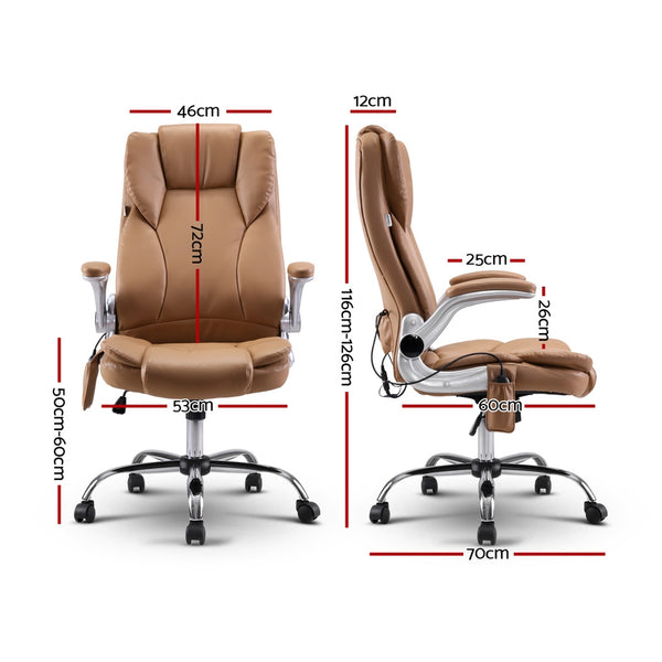 Artiss Massage Office Chair Gaming Chair Computer Desk Chair 8 Point Vibration Espresso freeshipping - Awezingly