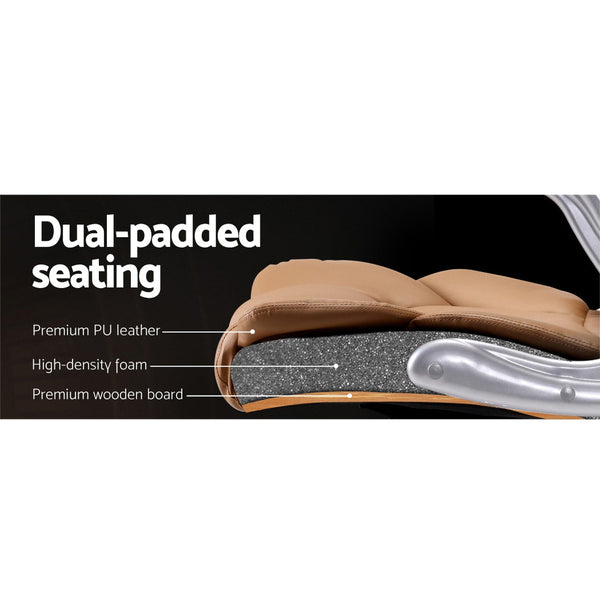 Artiss Massage Office Chair Gaming Chair Computer Desk Chair 8 Point Vibration Espresso freeshipping - Awezingly