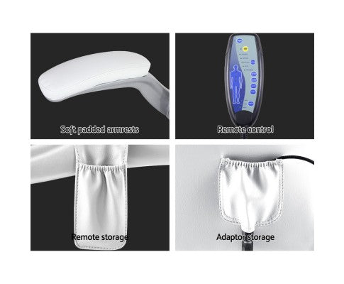 8 Point PU Leather Massage Office Chair - White freeshipping - Awezingly