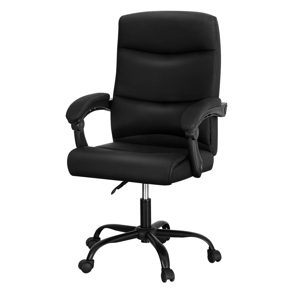 Artiss Massage Office Chair Executive Computer Chairs PU Leather Recline Black Artiss
