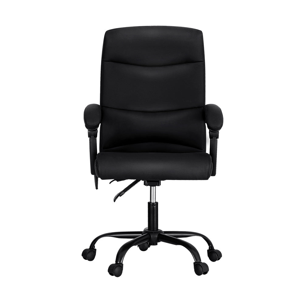 Artiss Massage Office Chair Executive Computer Chairs PU Leather Recline Black Artiss