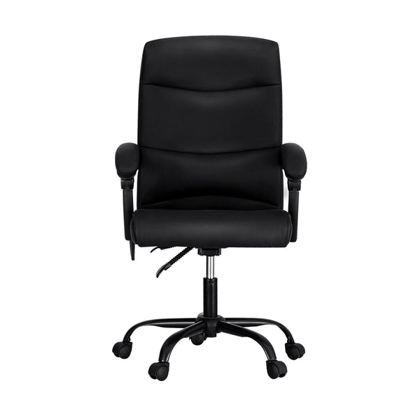 Artiss Massage Office Chair Executive Computer Chairs PU Leather Recline Black Artiss