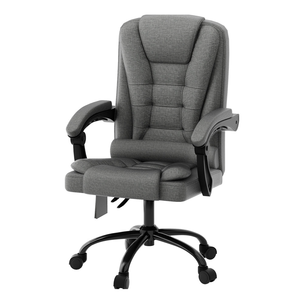 Artiss Massage Office Chair Executive Computer Chairs Fabric Recline Grey Artiss