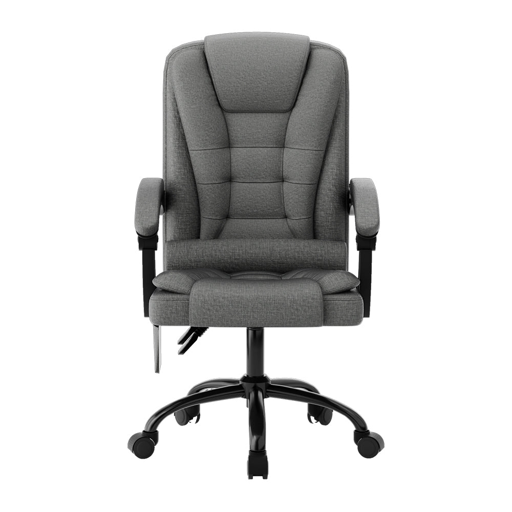 Artiss Massage Office Chair Executive Computer Chairs Fabric Recline Grey Artiss