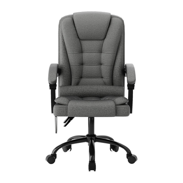 Artiss Massage Office Chair Executive Computer Chairs Fabric Recline Grey Artiss