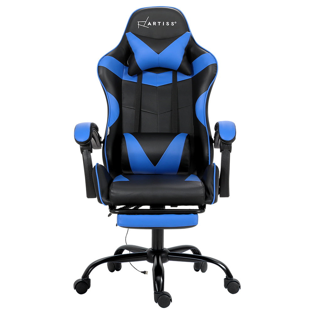Artiss Gaming Chairs Massage Racing Recliner Leather Office Chair Footrest Artiss