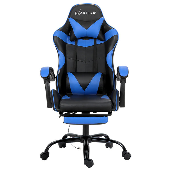 Artiss Gaming Chairs Massage Racing Recliner Leather Office Chair Footrest Artiss