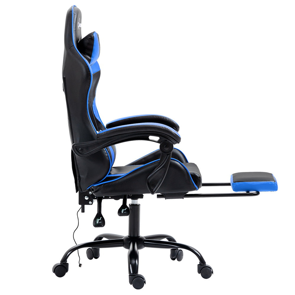 Artiss Gaming Chairs Massage Racing Recliner Leather Office Chair Footrest Artiss