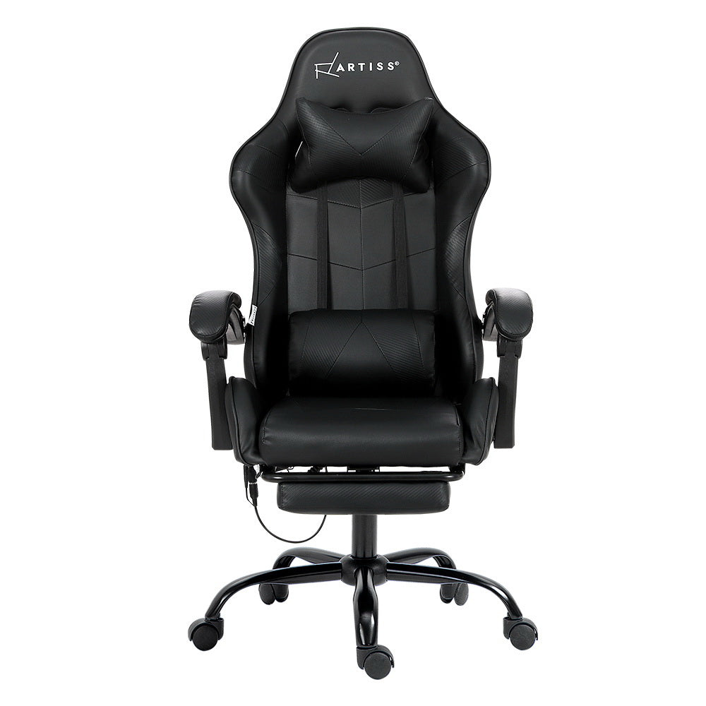 Artiss Gaming Office Chair Racing Massage Computer Seat Footrest Leather Artiss