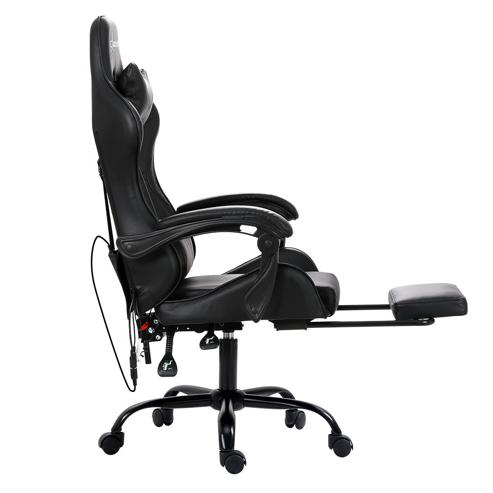 Artiss Gaming Office Chair Racing Massage Computer Seat Footrest Leather Artiss