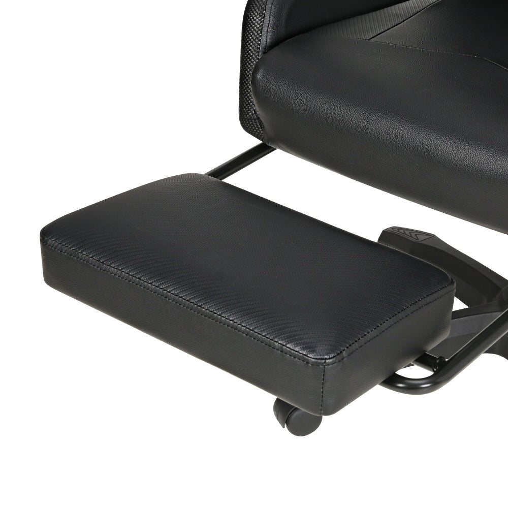 Artiss Massage Gaming Office Chair 7 LED Computer Chairs Leather Footrest Black Artiss