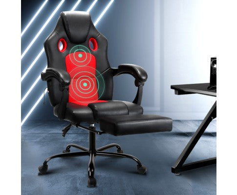 Artiss Massage Office Chair Gaming Computer Seat Recliner Racer Red freeshipping - Awezingly