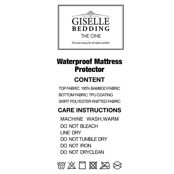 Giselle Bedding Double Size Waterproof Bamboo Mattress Protector freeshipping - Awezingly