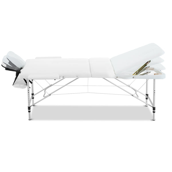 Zenses 3 Fold Portable Aluminium Massage Table - White freeshipping - Awezingly
