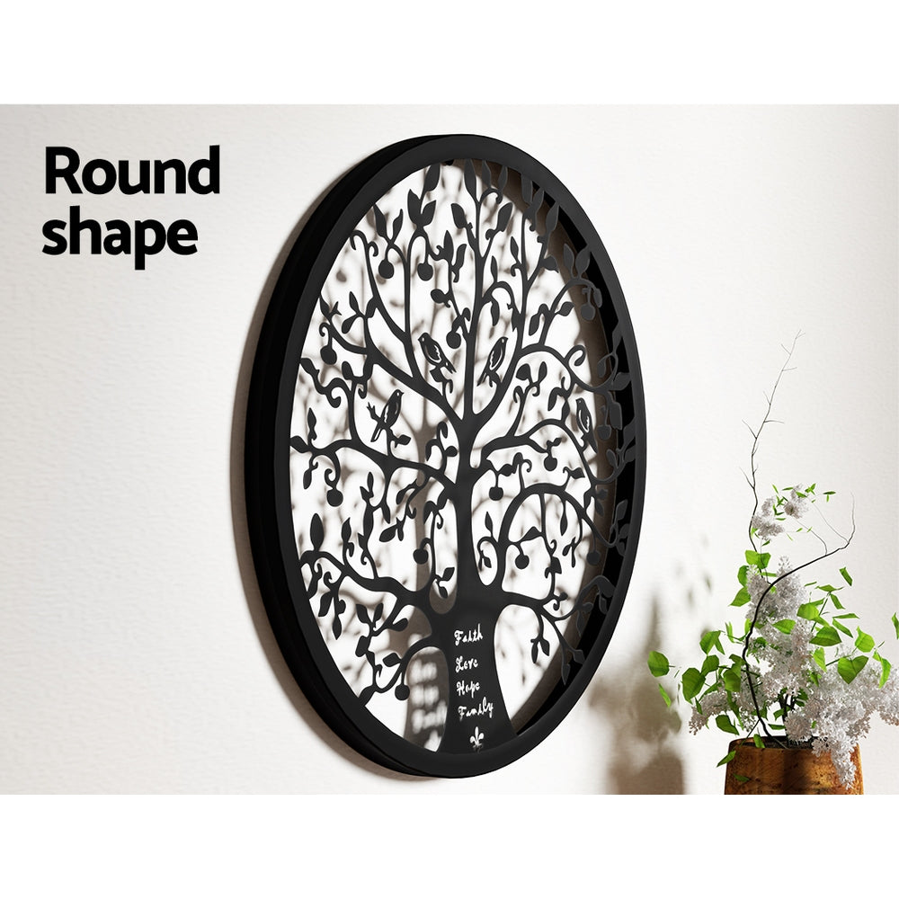 Artiss Metal Wall Art Hanging Sculpture Home Decor Leaf Tree of Life Round Frame Artiss