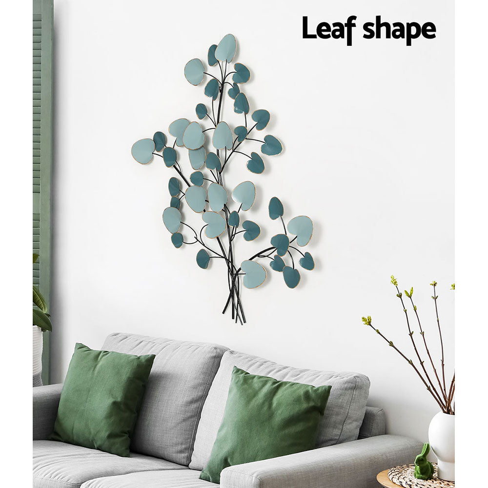 Artiss Metal Wall Art Hanging Sculpture Home Decor Leaf Tree of Life Blue Artiss