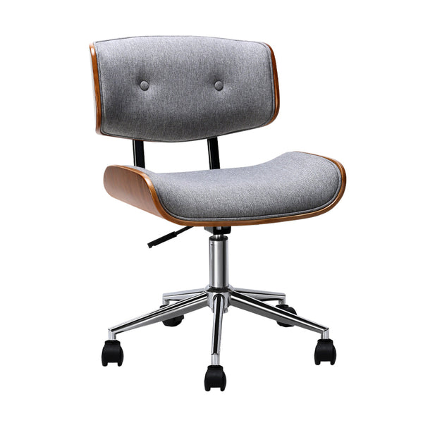 Artiss Wooden Fabric Office Chair Grey Artiss
