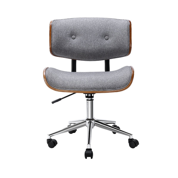 Artiss Wooden Fabric Office Chair Grey Artiss