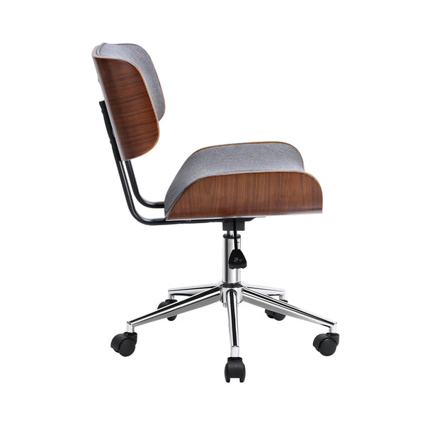 Artiss Wooden Fabric Office Chair Grey Artiss