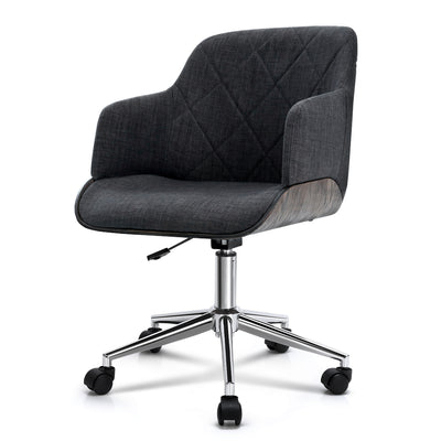 Artiss Wooden Office Chair - Fabric Grey