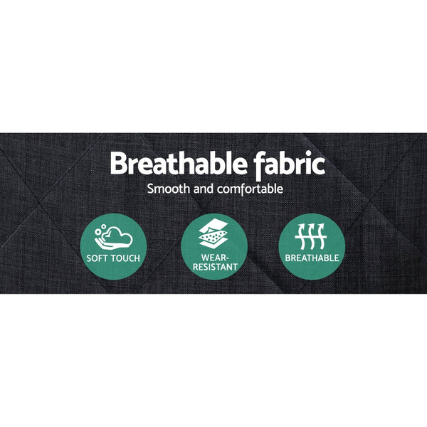 Artiss Wooden Office Chair - Fabric Grey freeshipping - Awezingly