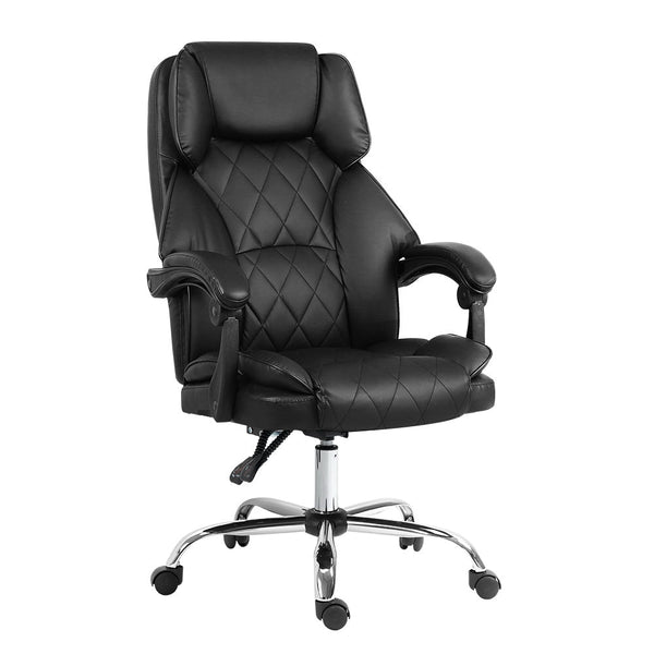 Artiss Executive Office Chair Leather Gaming Computer Desk Chairs Recliner Black Artiss