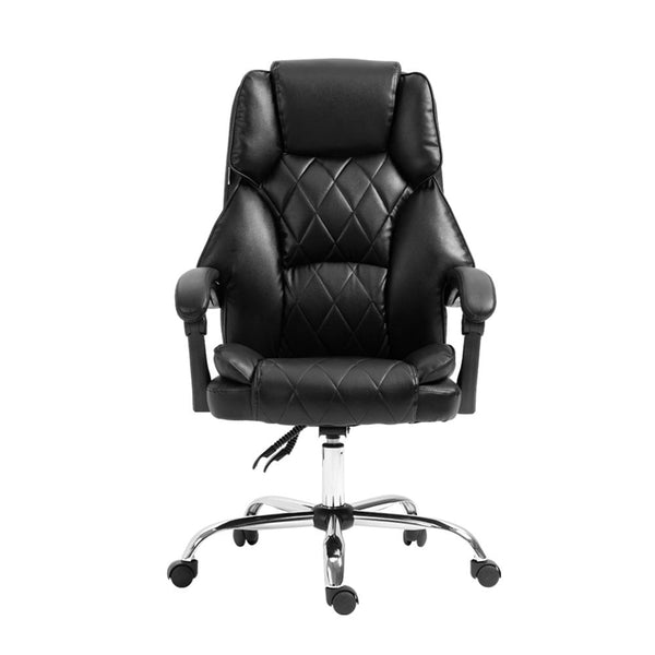 Artiss Executive Office Chair Leather Gaming Computer Desk Chairs Recliner Black Artiss