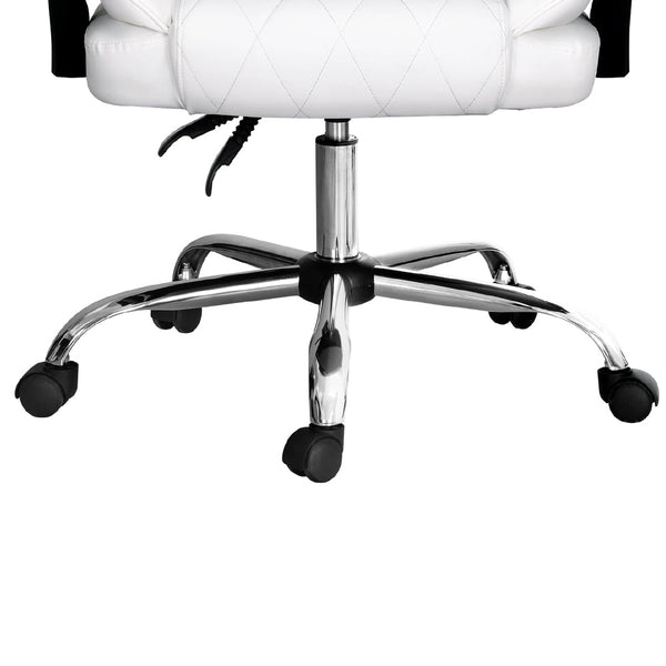 Artiss Executive Office Chair Leather Recliner White Artiss