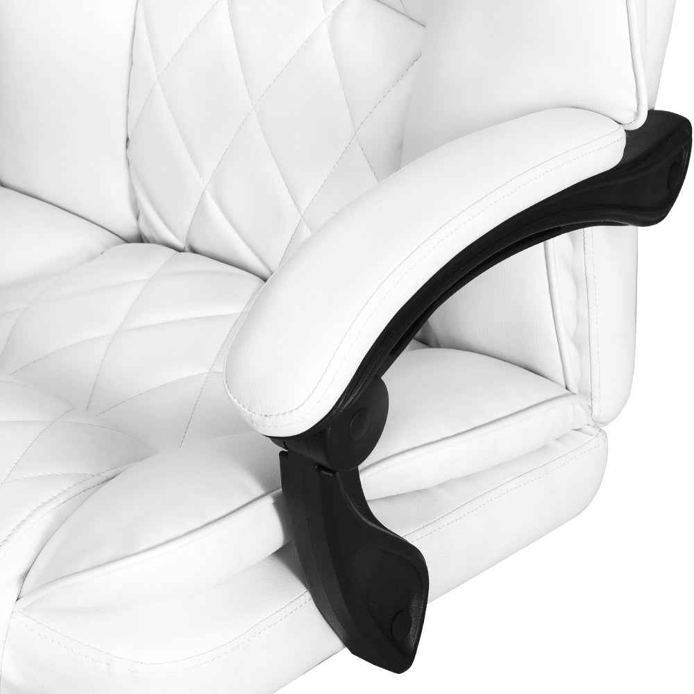 Artiss Executive Office Chair Leather Recliner White Artiss