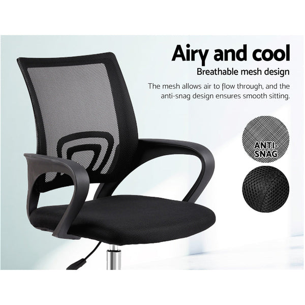 Artiss Office Chair Executive Mid Back Black Artiss
