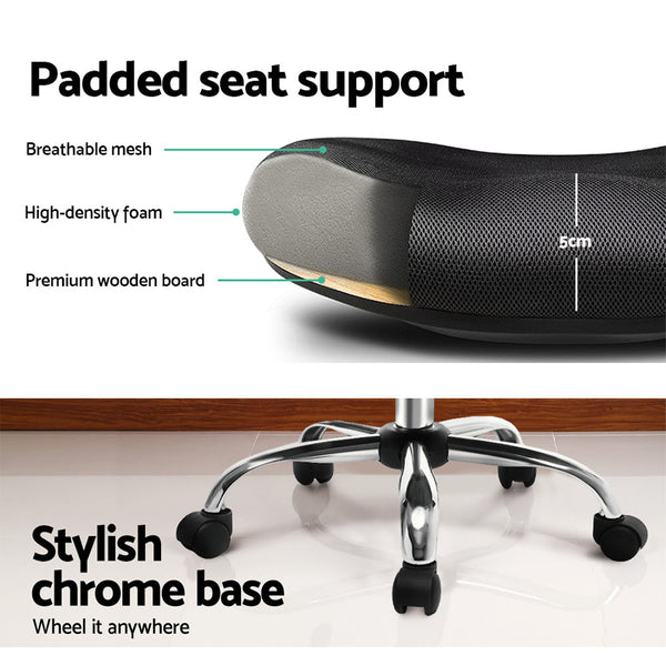 Artiss Office Chair Executive Mid Back Black Artiss