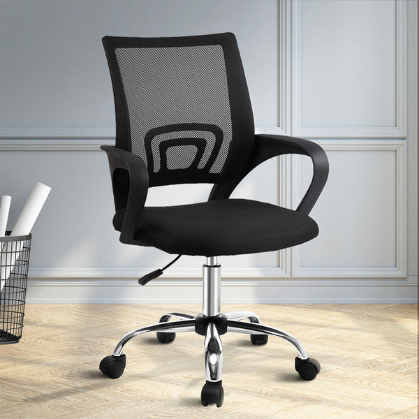 Artiss Office Chair Executive Mid Back Black Artiss