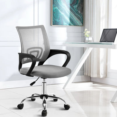 Artiss Office Chair Executive Mid Back - Grey