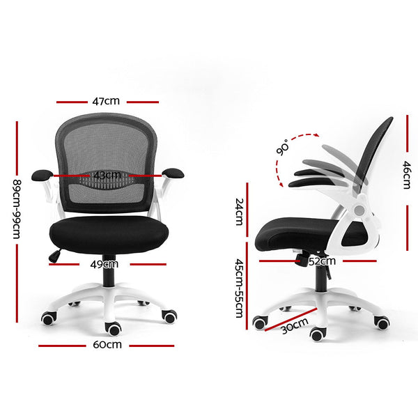 Artiss Office Chair Mesh Computer Desk Chairs Work Study Gaming Mid Back Black Artiss